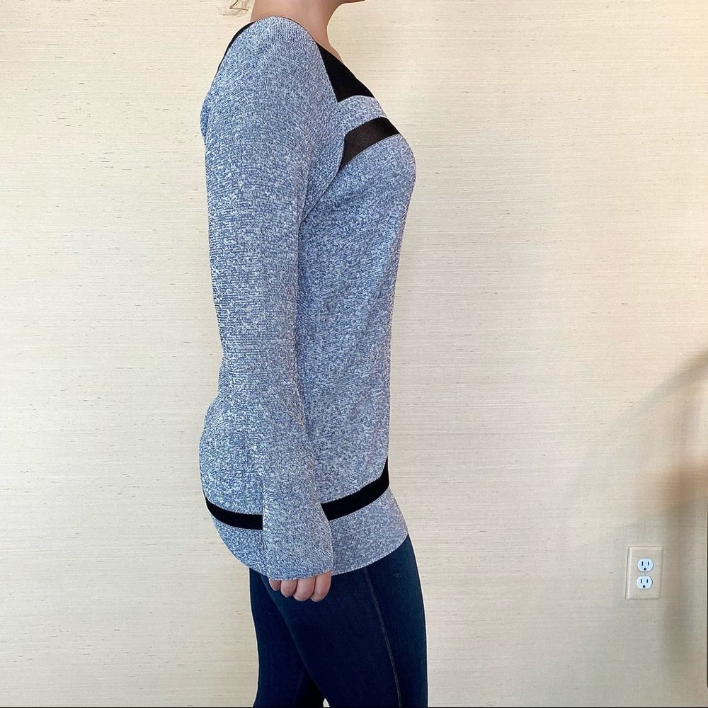 Helmut Lang Color Block Mesh Scoop Neck Sweater - image 4